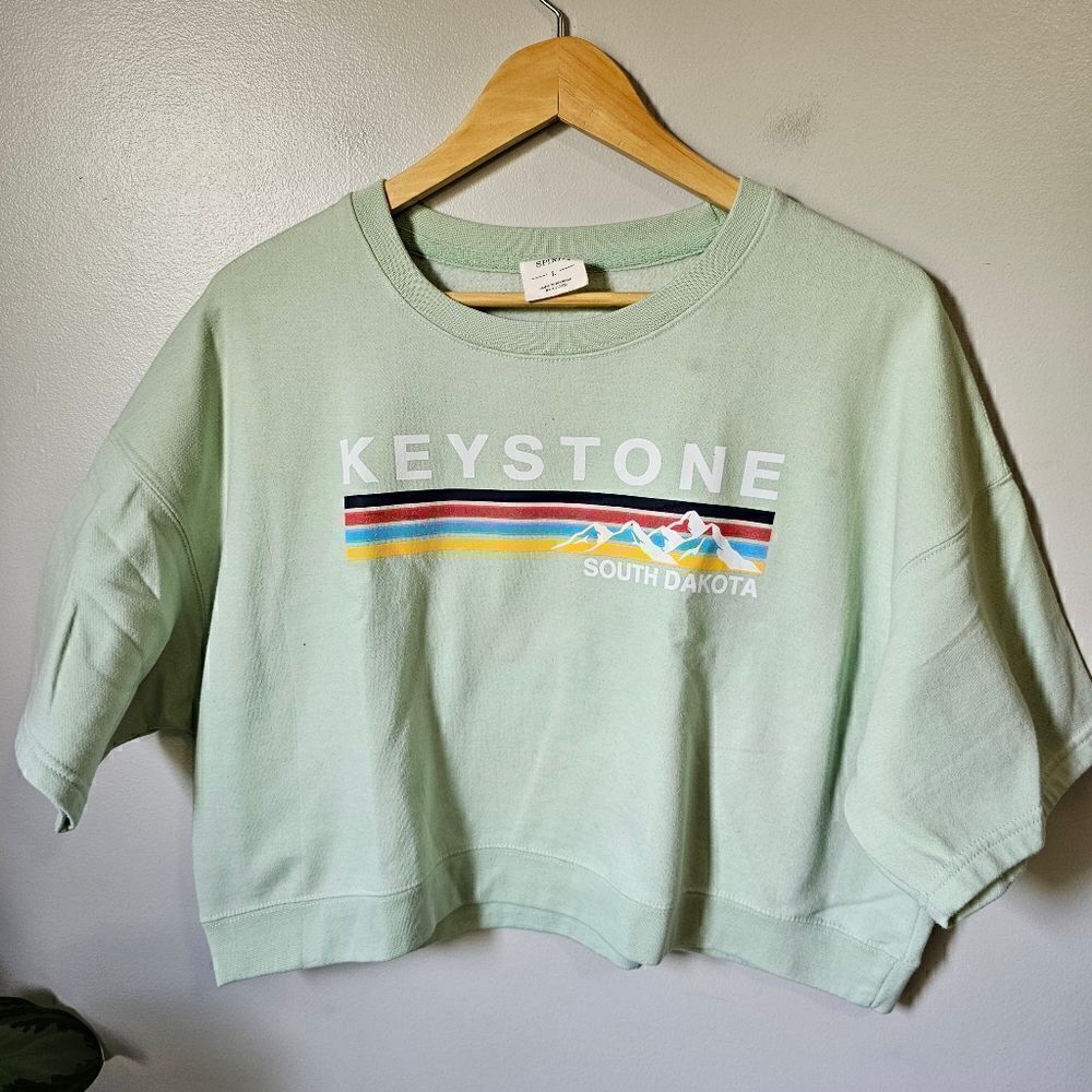 WORN ONCE KEYSTONE SEMI CROPPED TOP SWEATER TYPE OVERSIZED SIZE L